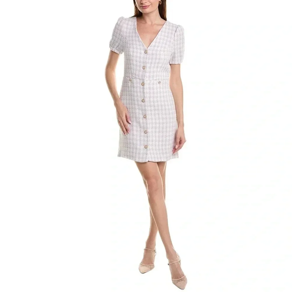 Nanette‎ By Nanette Lepore Naya Plaid Sheath Dress - Size 12 - Purple - NWT